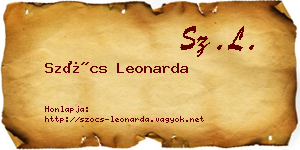Szőcs Leonarda névjegykártya